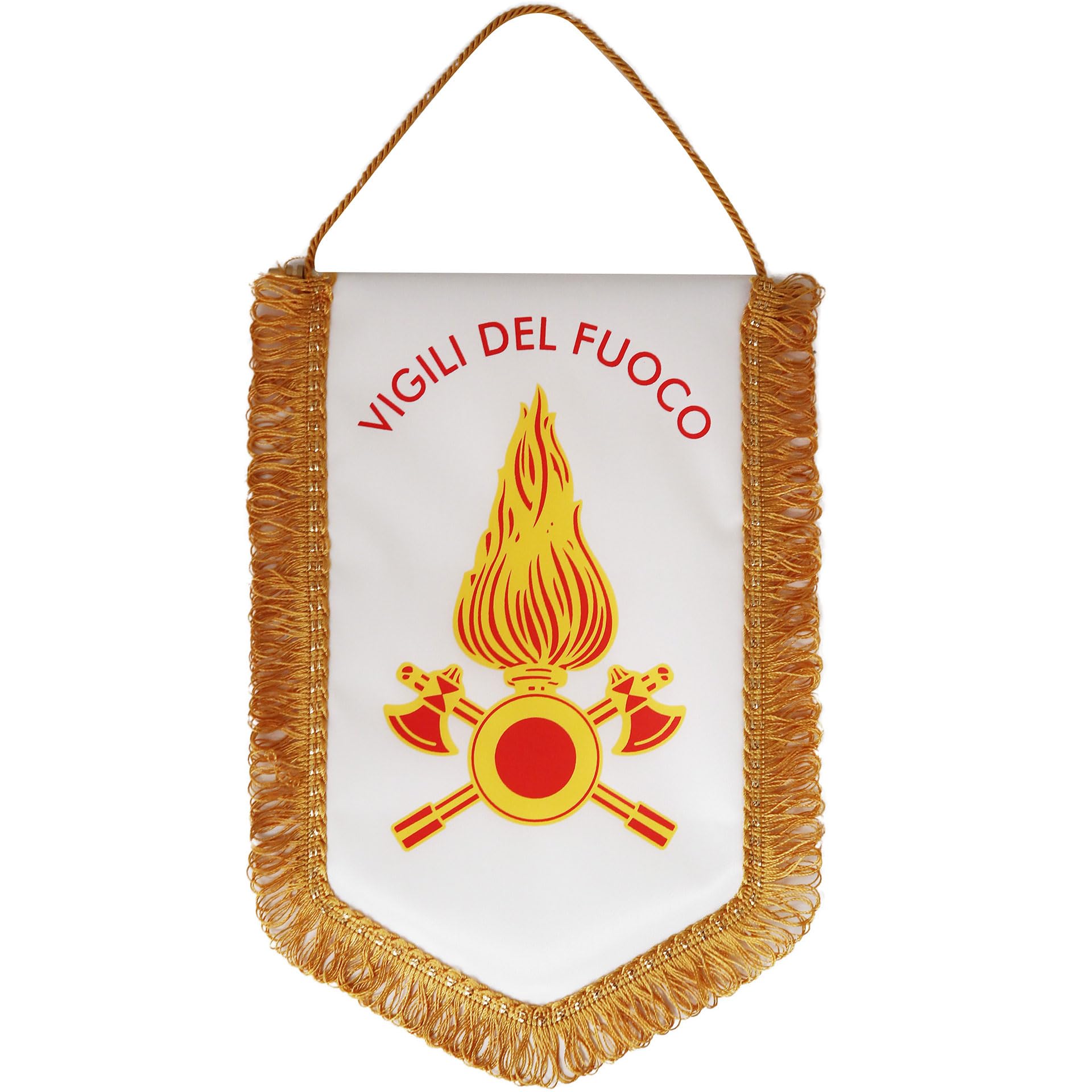 Gagliardetto Araldico Vigili del Fuoco Pentagonale Misura 20x28 cm