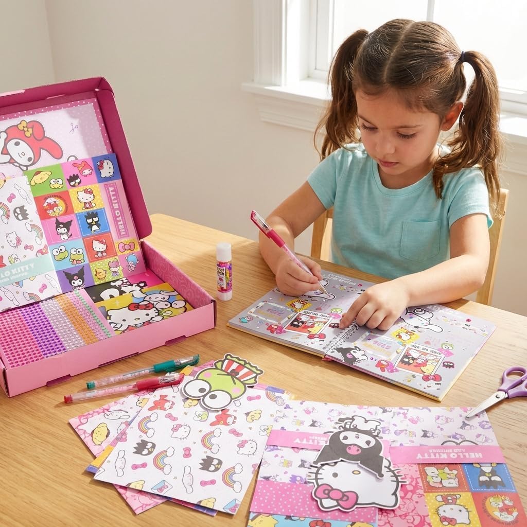 Toyland® Hello Kitty Scrapbook Set - 520 Piece Creative Activity Kit Including A Surprise Gift - DIY Scrapbooking for Kids Ages 3+