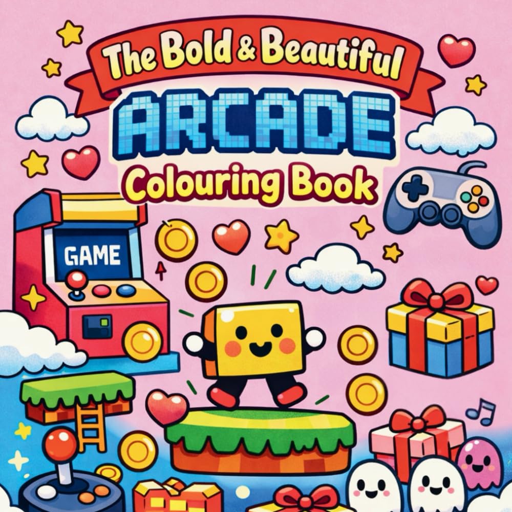 Arcade Gamer: A Color & Doodle Book Bold, Easy Gaming Designs for Relaxation, Mindfulness & Stress Relief