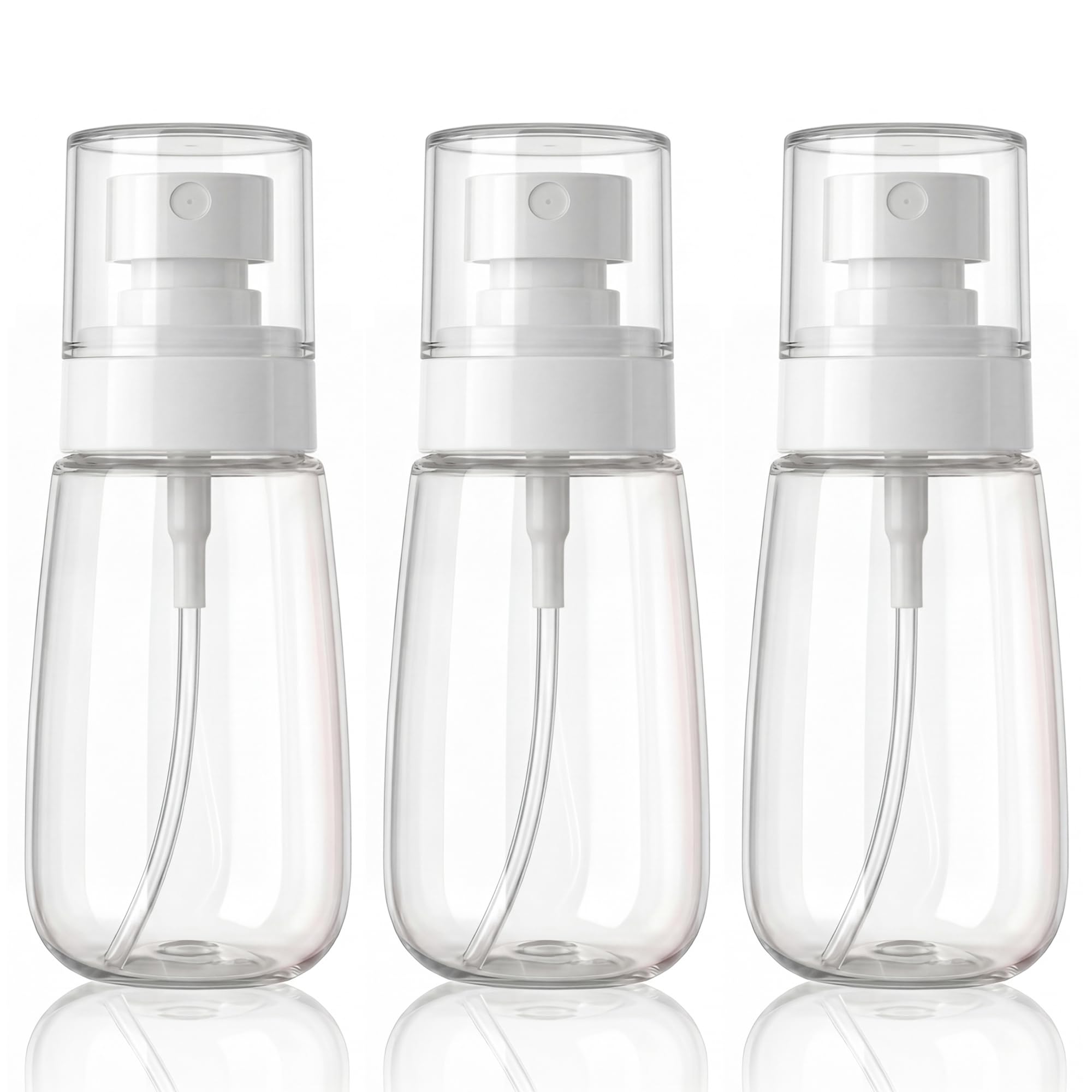 Photo 1 of **ONE PC**GIVITASOT 3pack Small Spray Bottle, 2oz Clear Mini Fine Mist Spray Bottles, Empty Portable Travel Refillable Containers for Cosmetic, Perfume, Makeup, Outdoor Daily Use