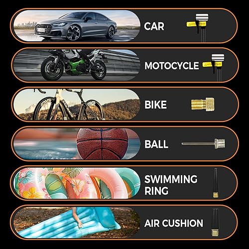 Miniatura 4 de Inflador de neumáticos, compresor de aire portátil, bomba de aire de 150 PSI para neumáticos de automóvil, infladores de neumáticos inalámbricos con