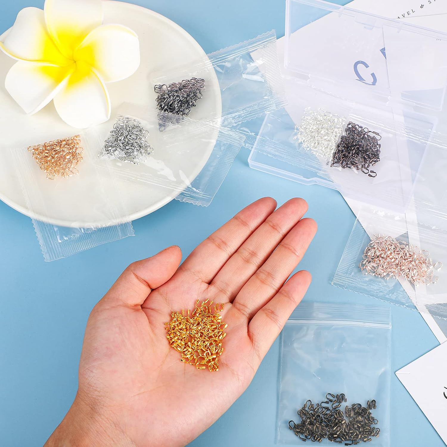 Brass Wire Guardian U-Shape Cable Protector Wire Guard Loops for Earring Bracelet Necklace Pendant DIY Jewelry Making Supplies (Elegant Colors,800 Pieces) - Image 5