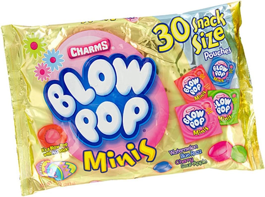 Charms Blow Pops Minis Candy Snack Pouches, Bag of 30