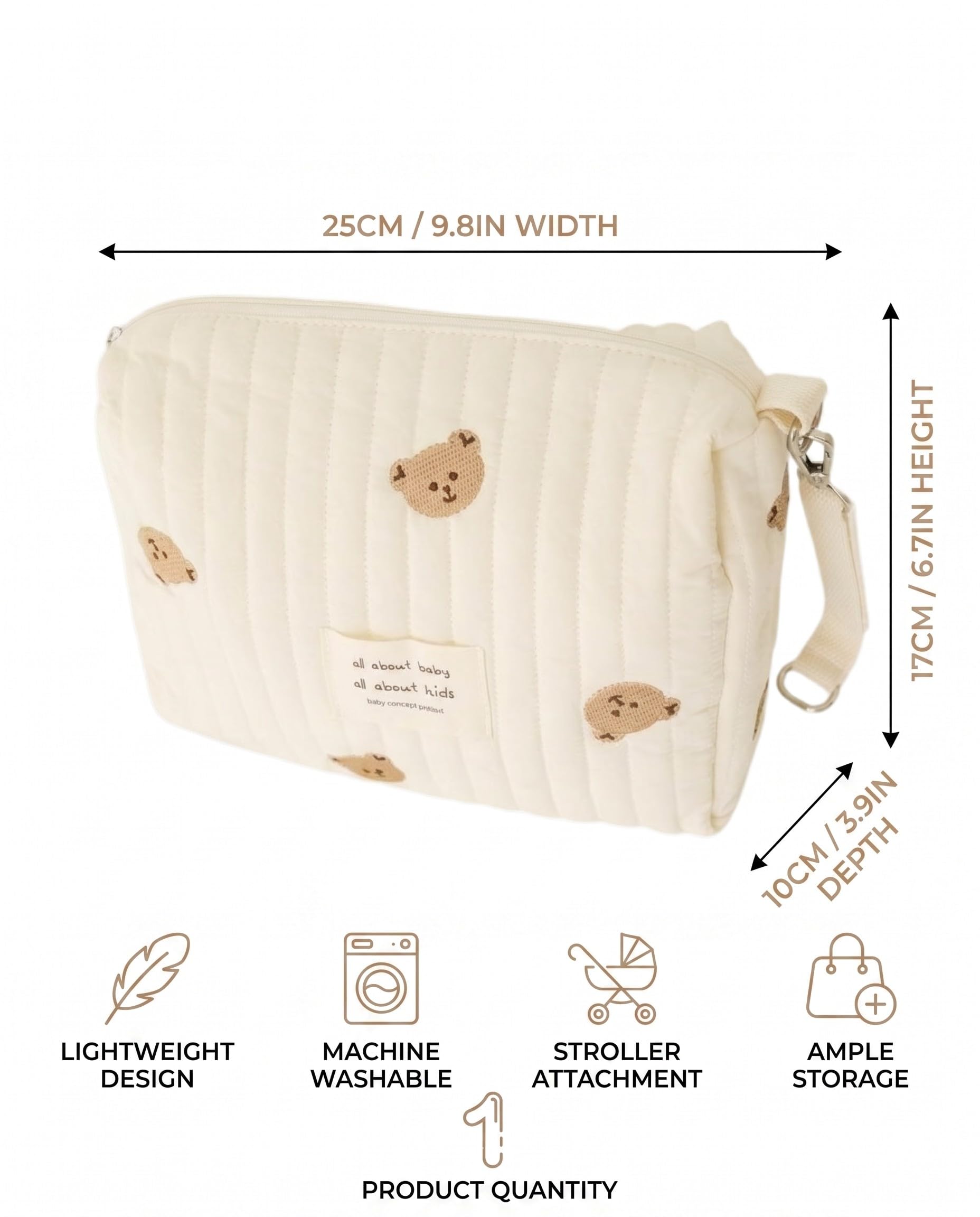 Borsa Mamma Passeggino Zaino Fasciatoio 25x17x10CM Parto Ospedale Neonato Porta Pannolini