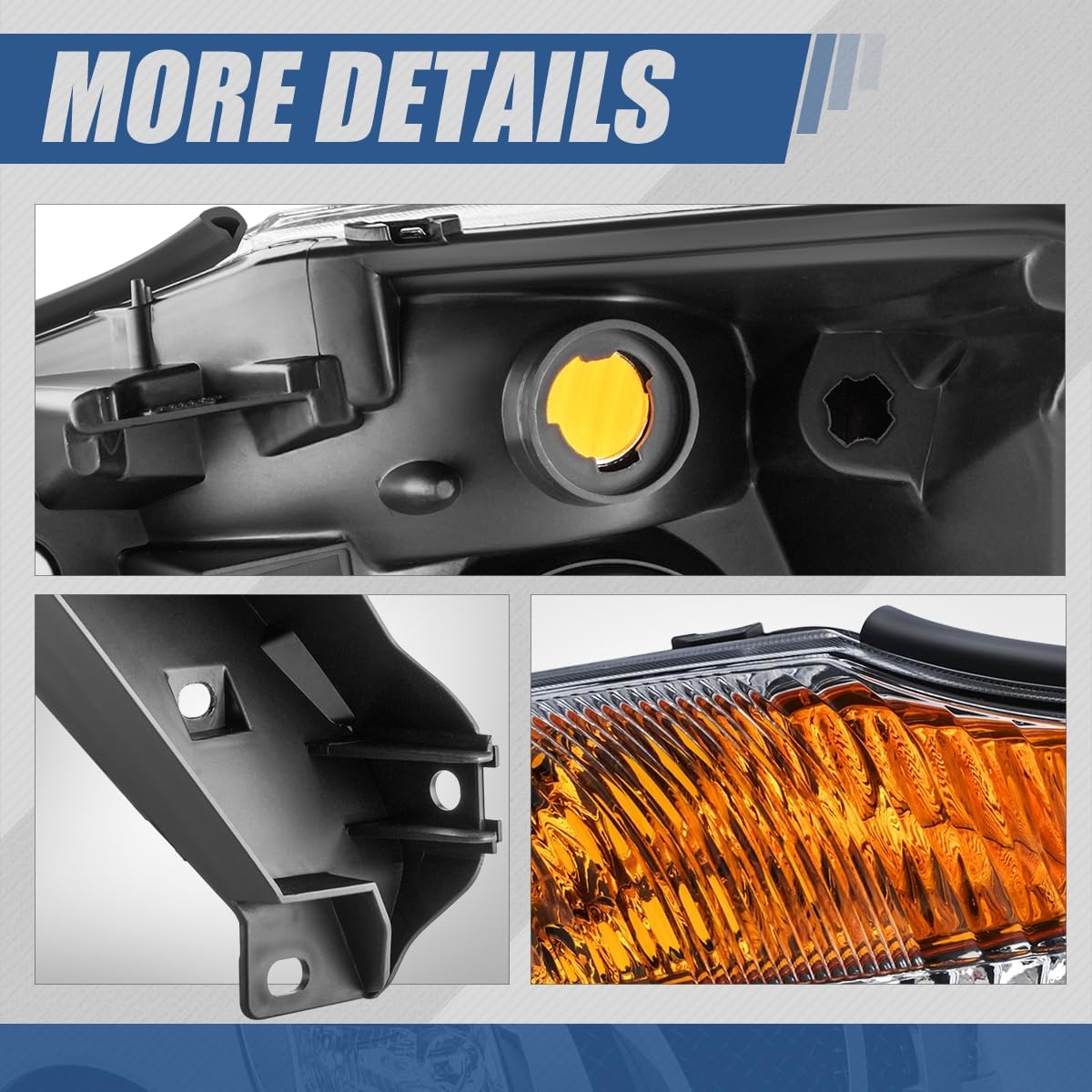Auto Dynasty NI2503168 Factory Style Halogen Headlight Lamp Compatible with Nissan Titan 2008-2015, Passegner Right Side, Chrome Housing Amber Corner