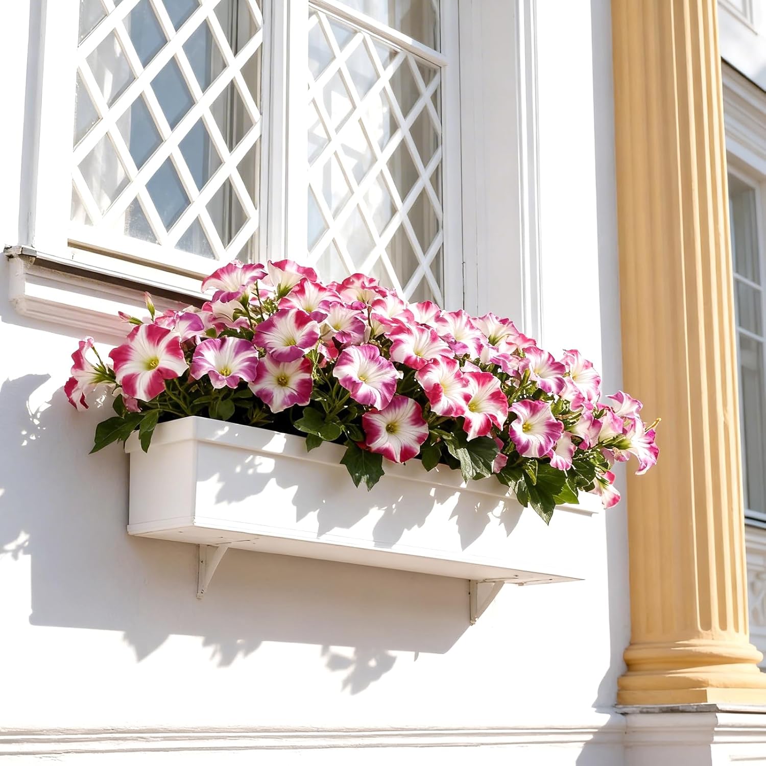 ZeKonan Artificial Flowers for Outdoors, 12 Bundles UV Resistant Fake Morning Glory 16 Inch Faux Silk Hanging Plants Fade Resistant for Spring Front Door Porch Patio Garden Decor