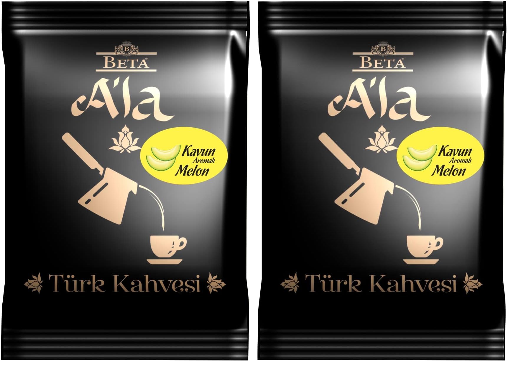 Beta A'La Kavun Aromalı Türk Kahvesi Metalize Poşet 100 Gr (2 paketi)