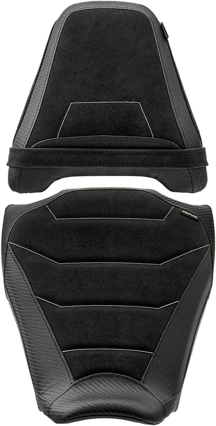 Motorcycle Front & Rear Comfort Seat Fit for Honda CB650R CBR650R 2024 2025, Leather Rider Saddle Solo Passenger Cushion Pillion Pad Set, Black