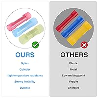 Vista 4 de 100pcs PA66 Nylon 22-16 AWG Wire Connectors Electrical Crimp Butt Connector Fully Insulated Splice Wire Terminals Red