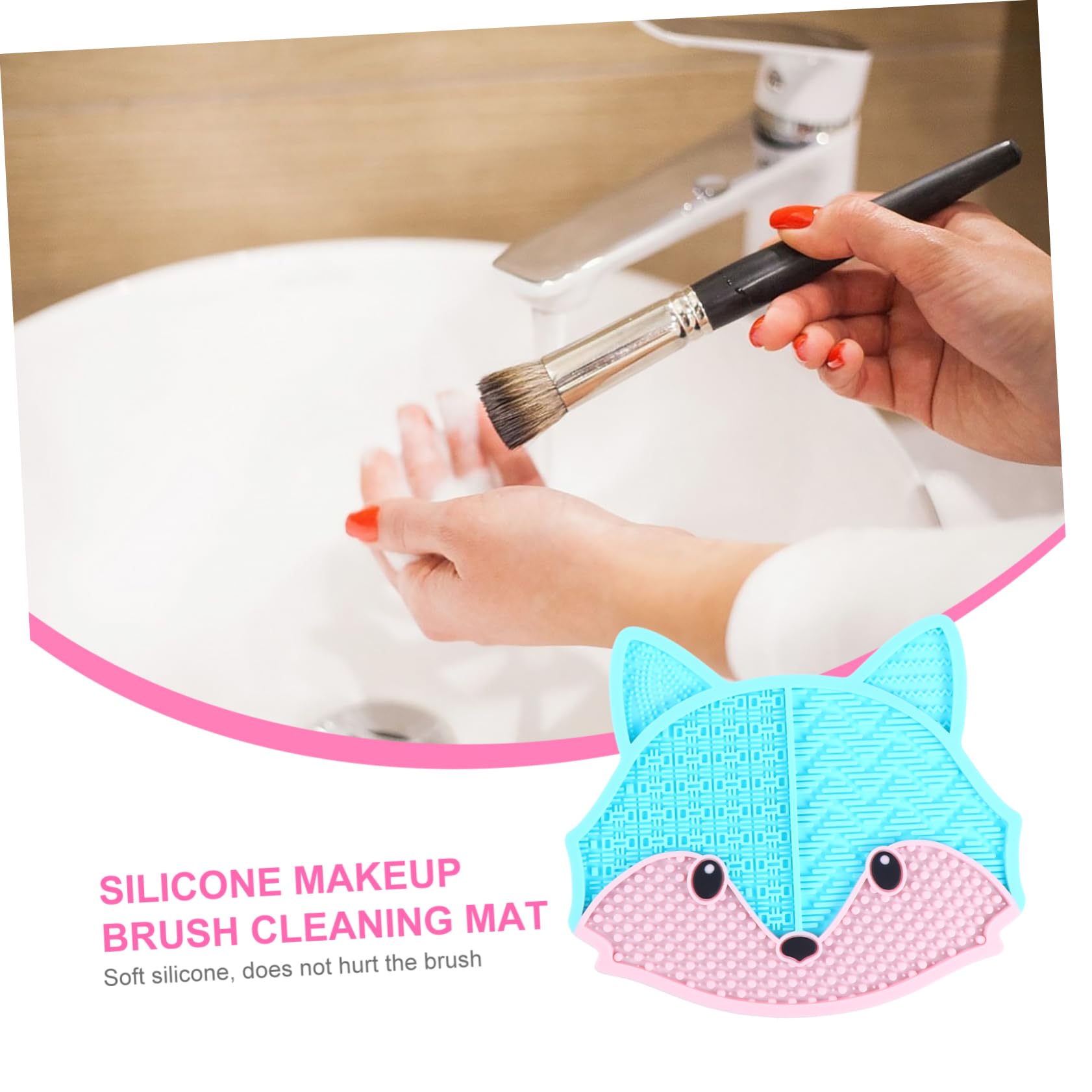 MAGICLULU 3 Pz Trucco Scrub Alla Volpe Kit Del Make up Stendino Per Pennelli Da Trucco Detergente Per Pennelli a Secco Tappetino Per Pennelli Da Trucco Gel Di Silice Cosmetico Rossore