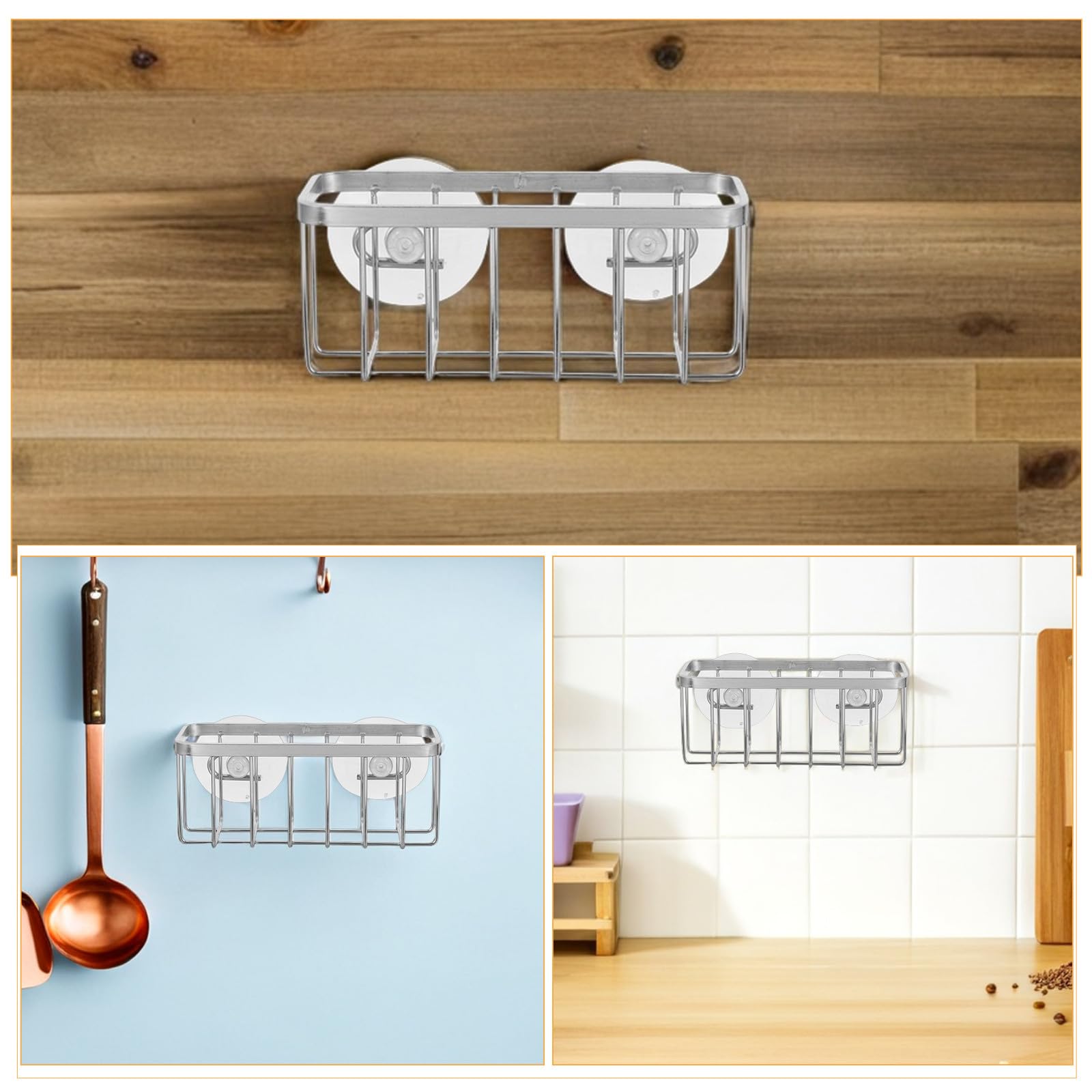 INOOMP Portaspugne per Lavello Cucina in Acciaio Inox 2 Pezzi Argento