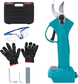 Cordless Electric Pruning Shears, Handheld Electric Secateurs Compatible with Makita 18V Battery, 25mm Cutting Diameter, with Sharpening Stone, Protective Gloves and Goggles