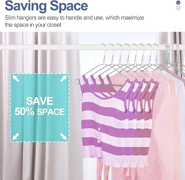 SPECILITE Wire Hangers 50 Pack, Metal Clothes Hanger Bulk 42.5cm -Silver