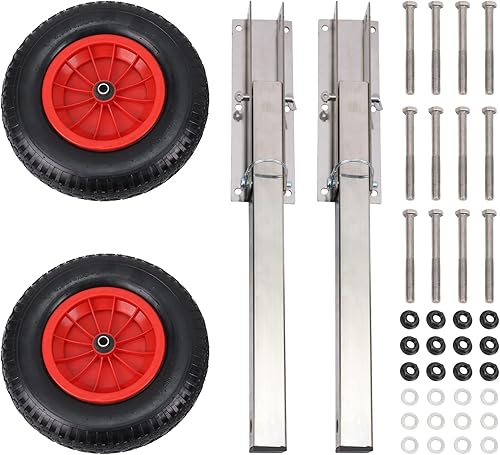 Miniatura 6 de Ruedas de lanzamiento de barco de 600 libras, rueda de lanzamiento de popa de barco con ruedas de 15 pulgadas para barco inflable y barco de aluminio