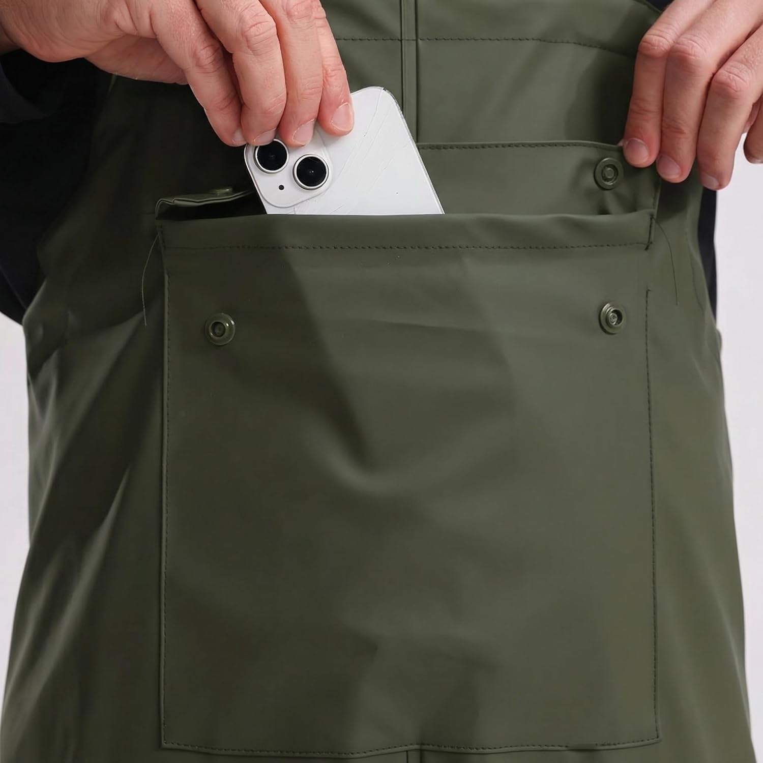 Men's Waterproof Workwear Bib Overalls - Heavy Duty Stretchable Rain Bibs for Fishing & Outdoor Work