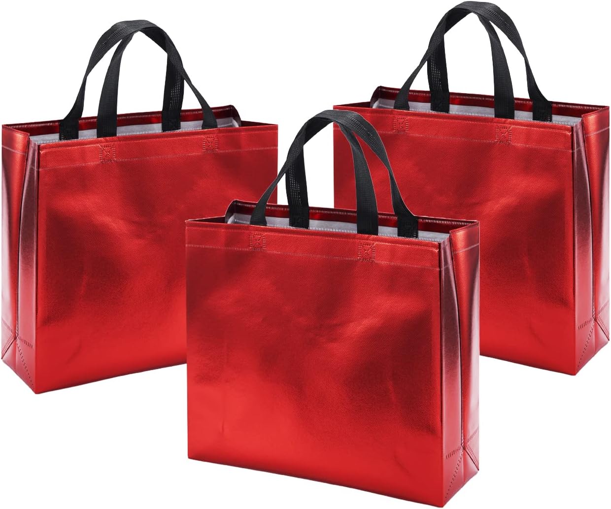 Volanic 12.7" X 11" X 4.7" Nonwoven Reusable Red Gift Bags