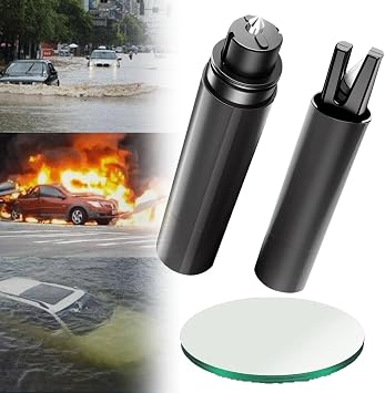 Emergency Window Breaker & Seatbelt Cutter, 2026 Upgraded Car Hammer Escape Tool and Seatbelt Cutter, Hardpointing Safe Hammer Glass Breaker Under WaterBlack