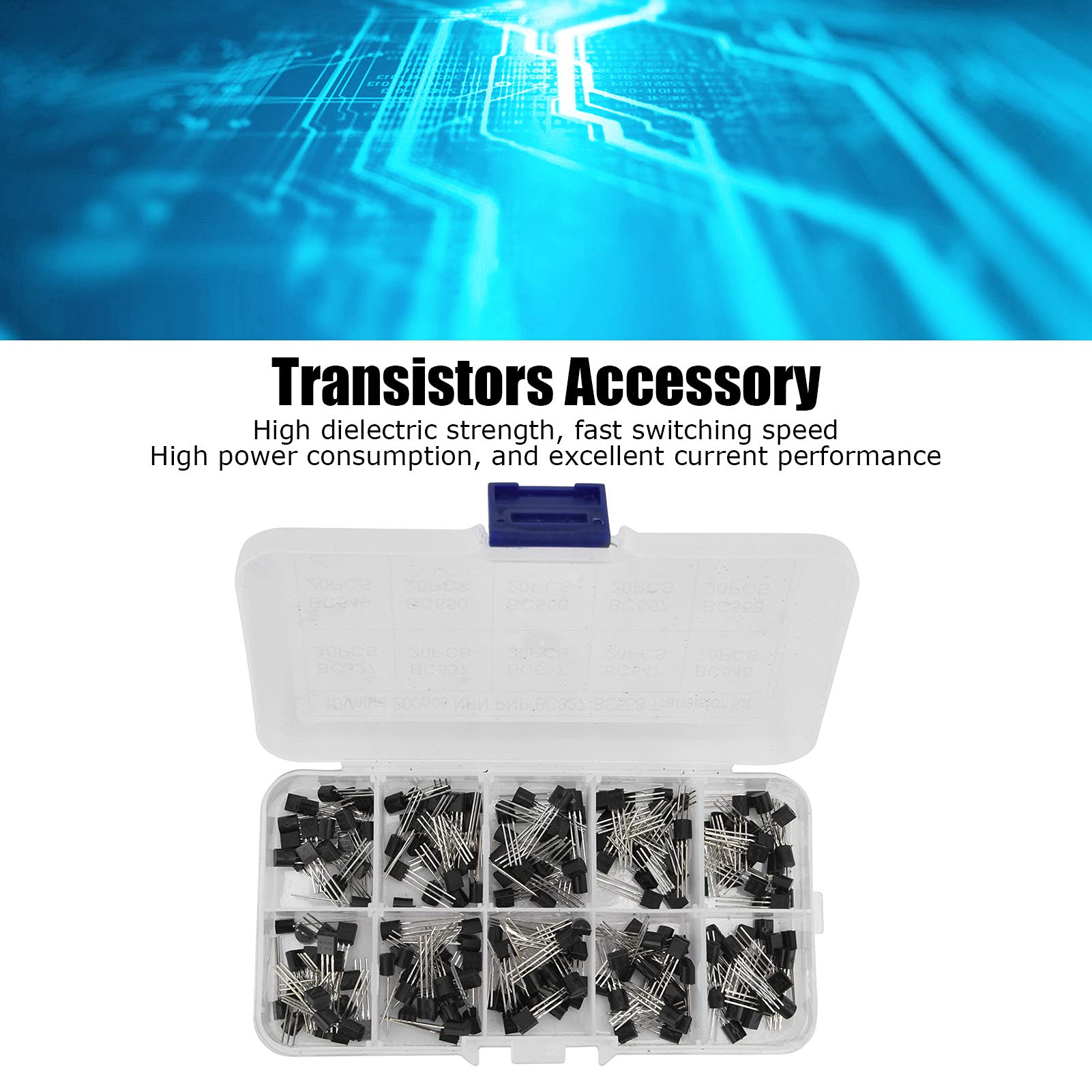 200 Stück Transistor Set, Dioden Sortiment Kit Mit Clear Box,BC327 BC337 BC517 BC547 BC548 BC549 BC550 BC556 BC557 BC558