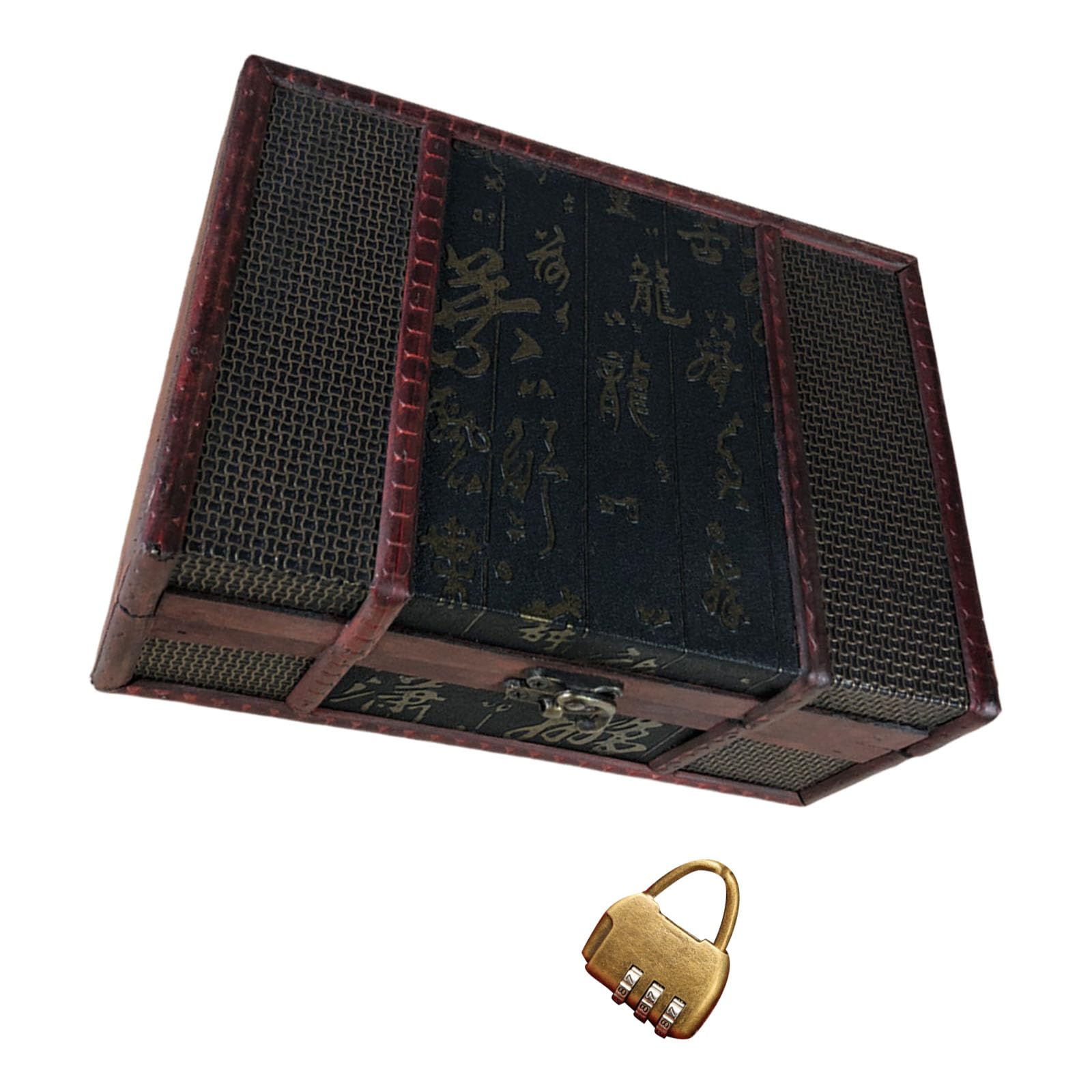 Msioytog Multipurpose Decorative Wood Storage Box for Small Items and Jewelry with Antique Styles and Vibranting Color Designs Home Decoration Accent