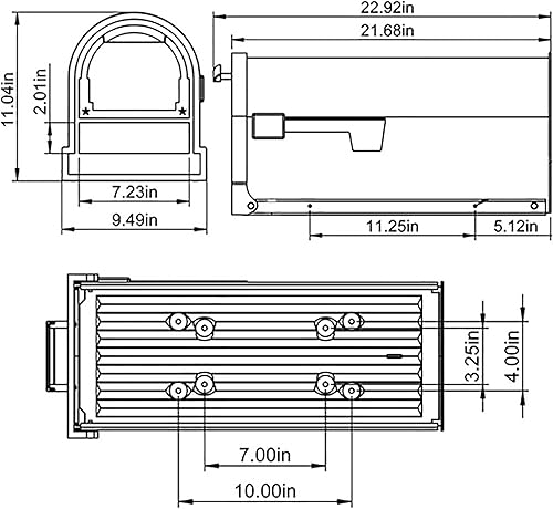 Vista 14 de Gibraltar buzón de alta calidad, tamaño grande, aprobado por U.S.P.S., AR15B000 Negro