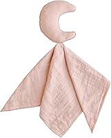 Vista 1 de mushie Manta de seguridad Moon Baby Lovey 100% algodón de muselina orgánico (rubor)