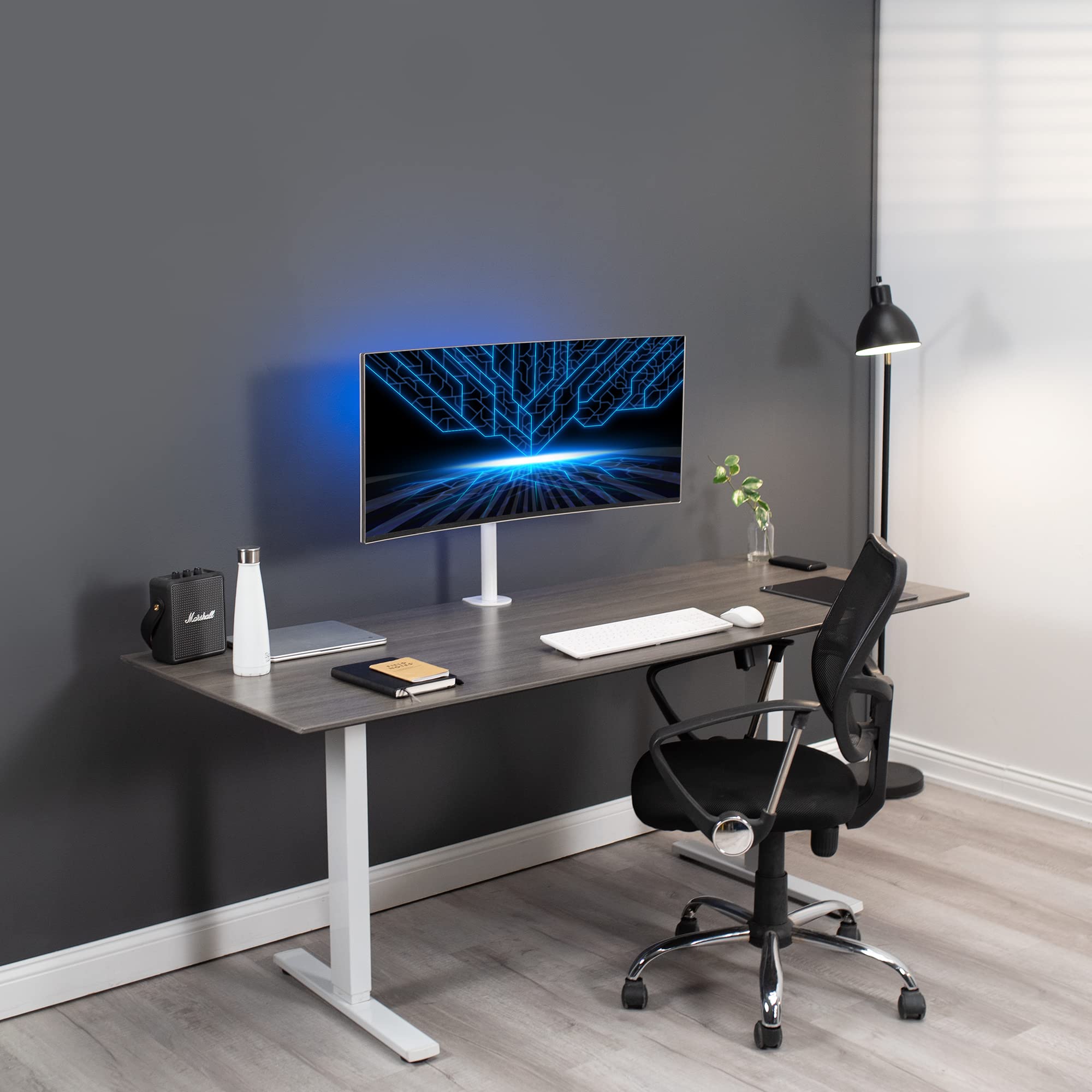 VIVO Support de bureau robuste pour écran LCD de 33 à 38 pouces, peut contenir 1 écran standard à ultra large jusqu'à 96,5 cm, blanc, STAND-V001CW
