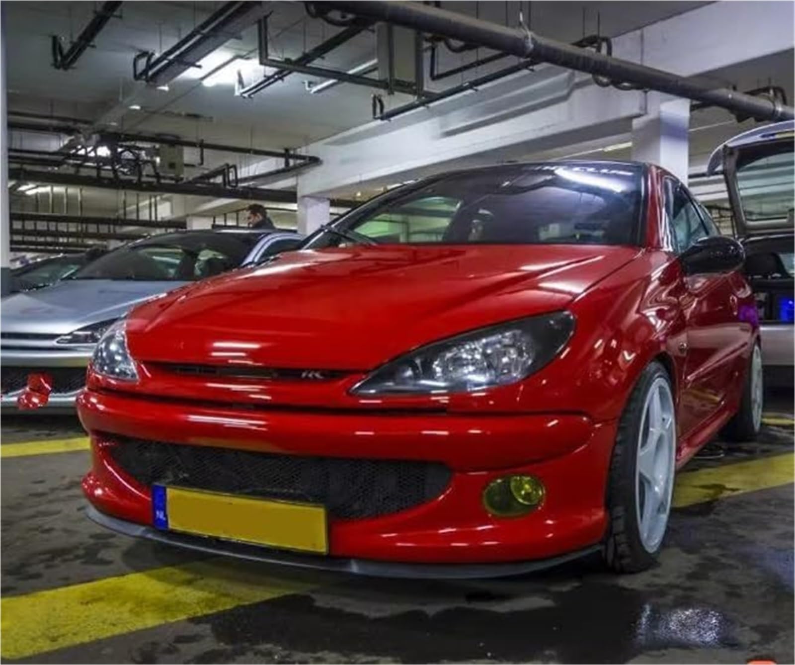 Becquet Avant for Peugeot 206 et Cupra R, kit de 3 pièces, becquet Universel (Blanc) Lame de Pare-Chocs Avant(Black Matte Black)