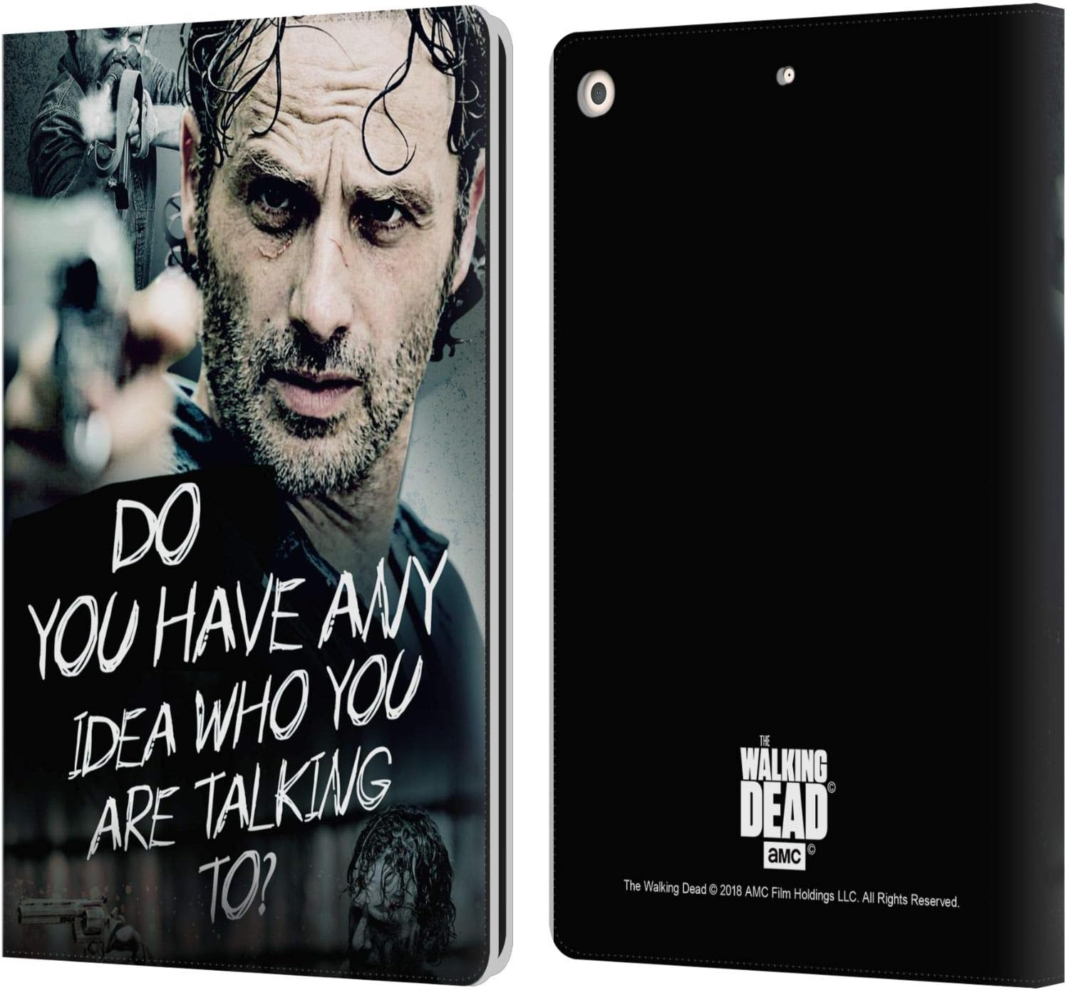 Head Case Designs Officially Licensed AMC The Walking Dead Question Rick Grimes Legacy Leather Wallet Case Compatible with Apple iPad 10.2 2019/2020/2021