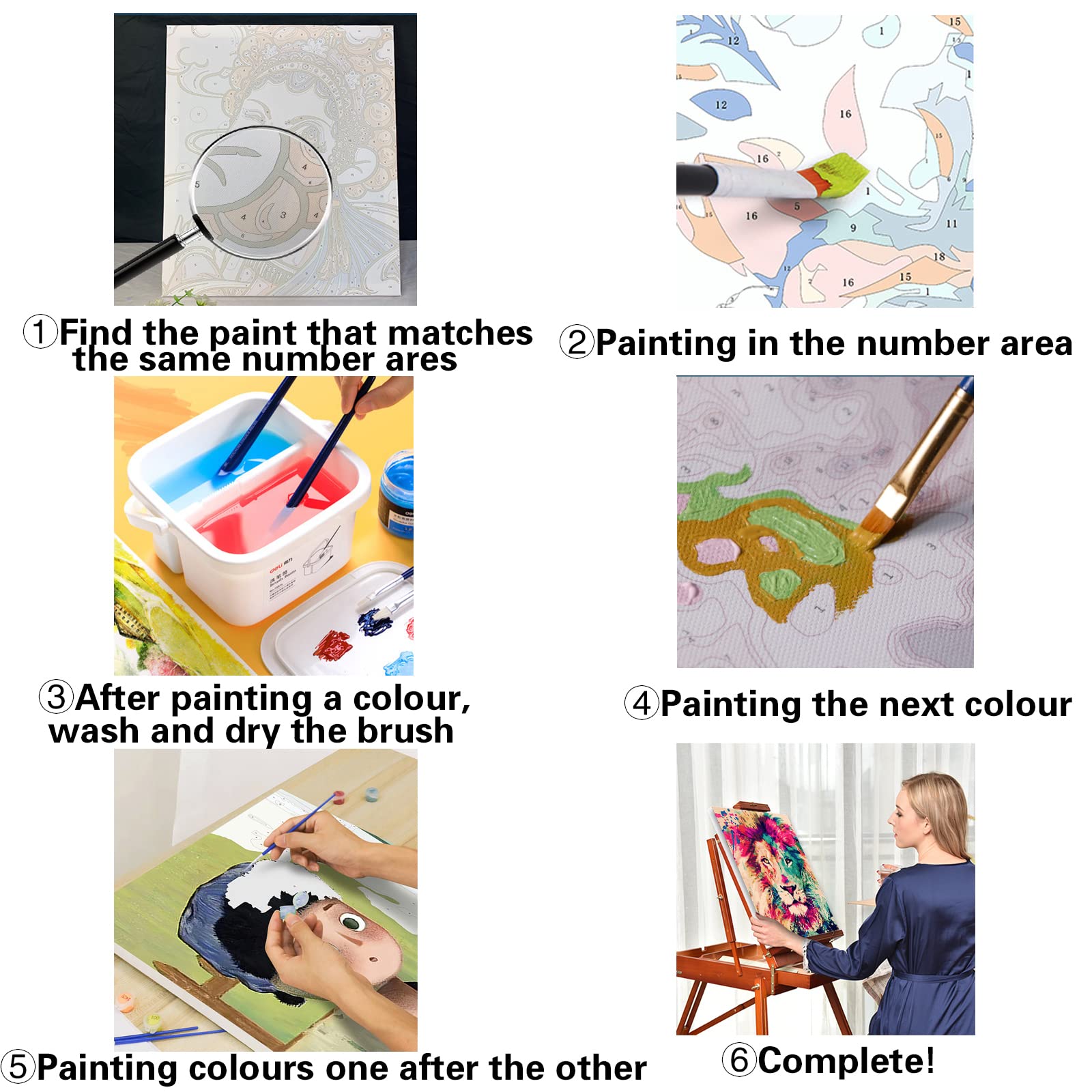 Dipingere con i Numeri Adulti Scoiattolo Piccolo Formato Dipingere con i Numeri 90X45cm Colorare con i Numeri Bambini, Animale fai da te Creativo Adulti Regalo Pennelli e Pigmento Acrilico-z1362