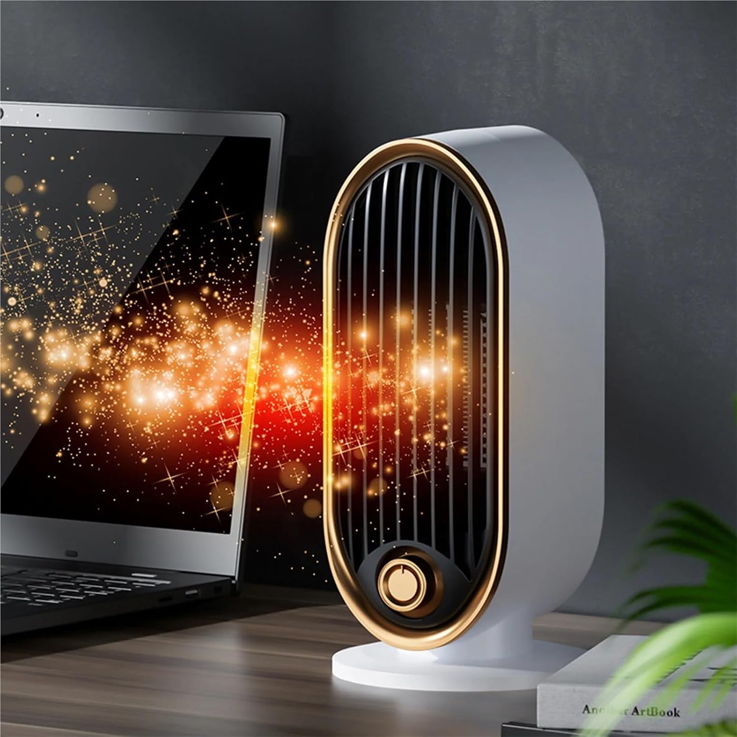 電気ヒーター ミニヒーターファン デュアル温冷垂直ポータブルデスクトップ静音オフィス用パーソナルスペースウォーマークーラー屋内ホーム