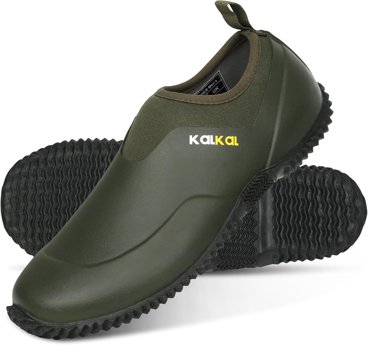 Kalkal Men's Rain Boots, Waterproof Garden Shoes, Neoprene Rubber Footwear for Camping, Lawn Care, Gardening and Yard Work(Size 6-14)