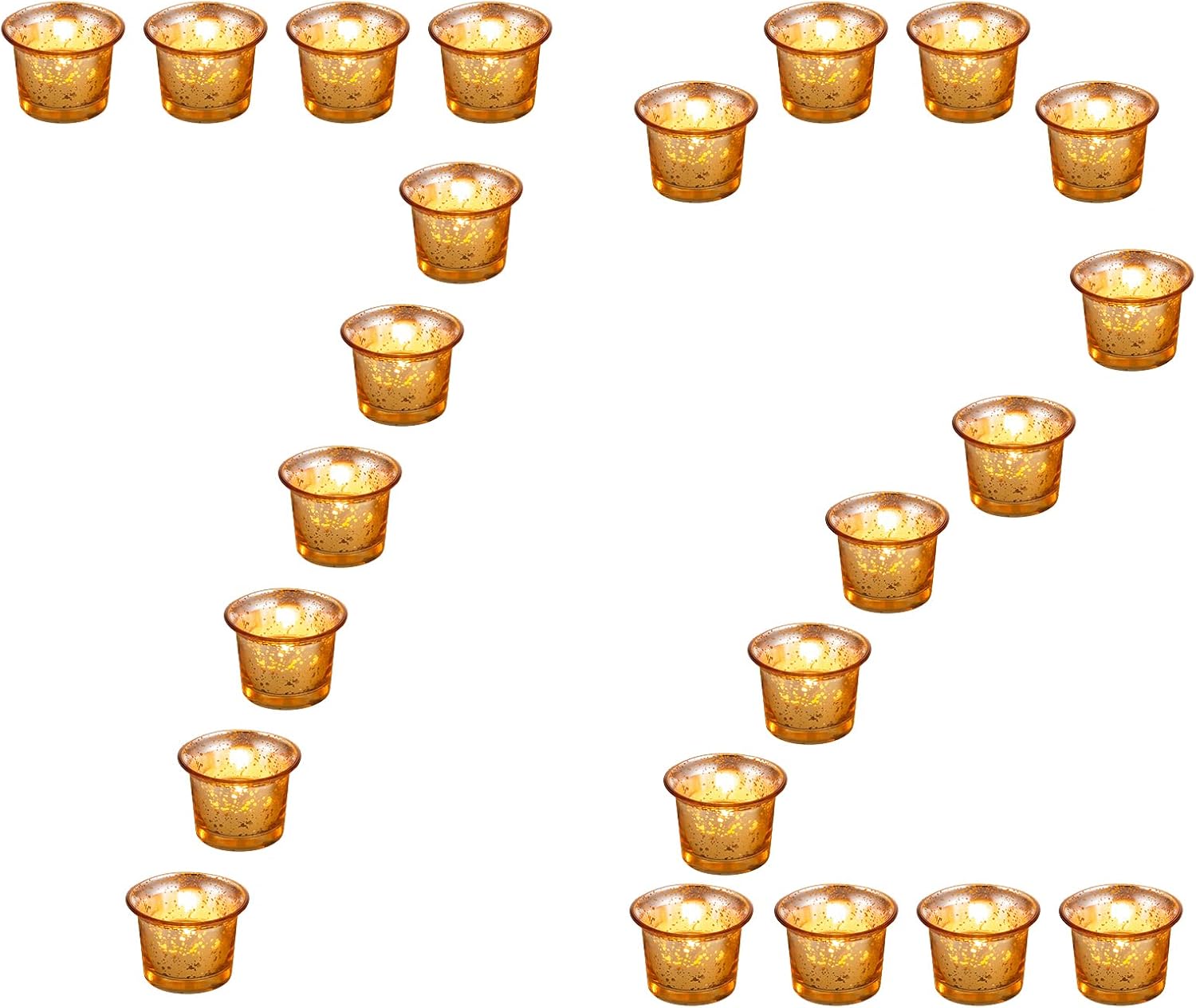 Nuptio Small Votive Candle Holders 72 Pcs Gold Candle Holders for Table