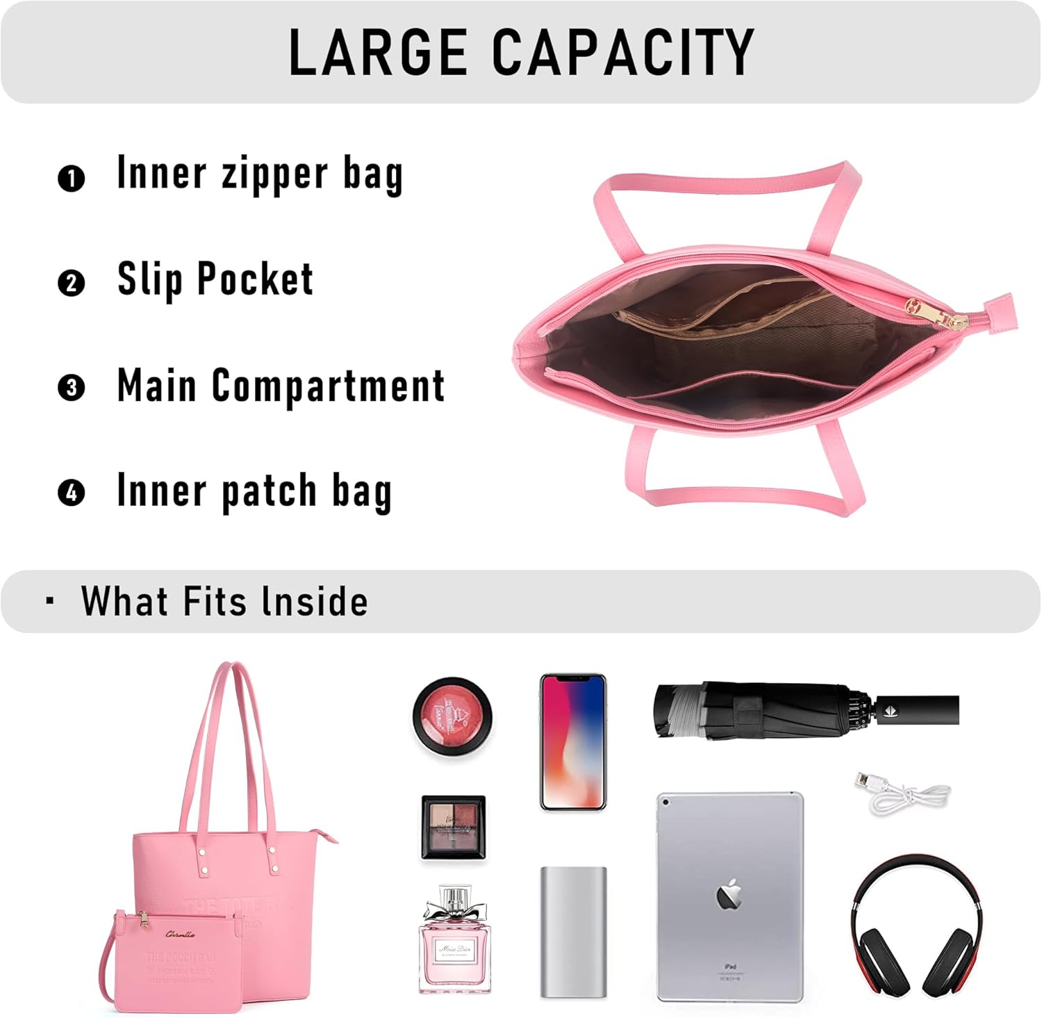 Chinllo Tote Bag for Women, Medium Top Handle Handbags Purse