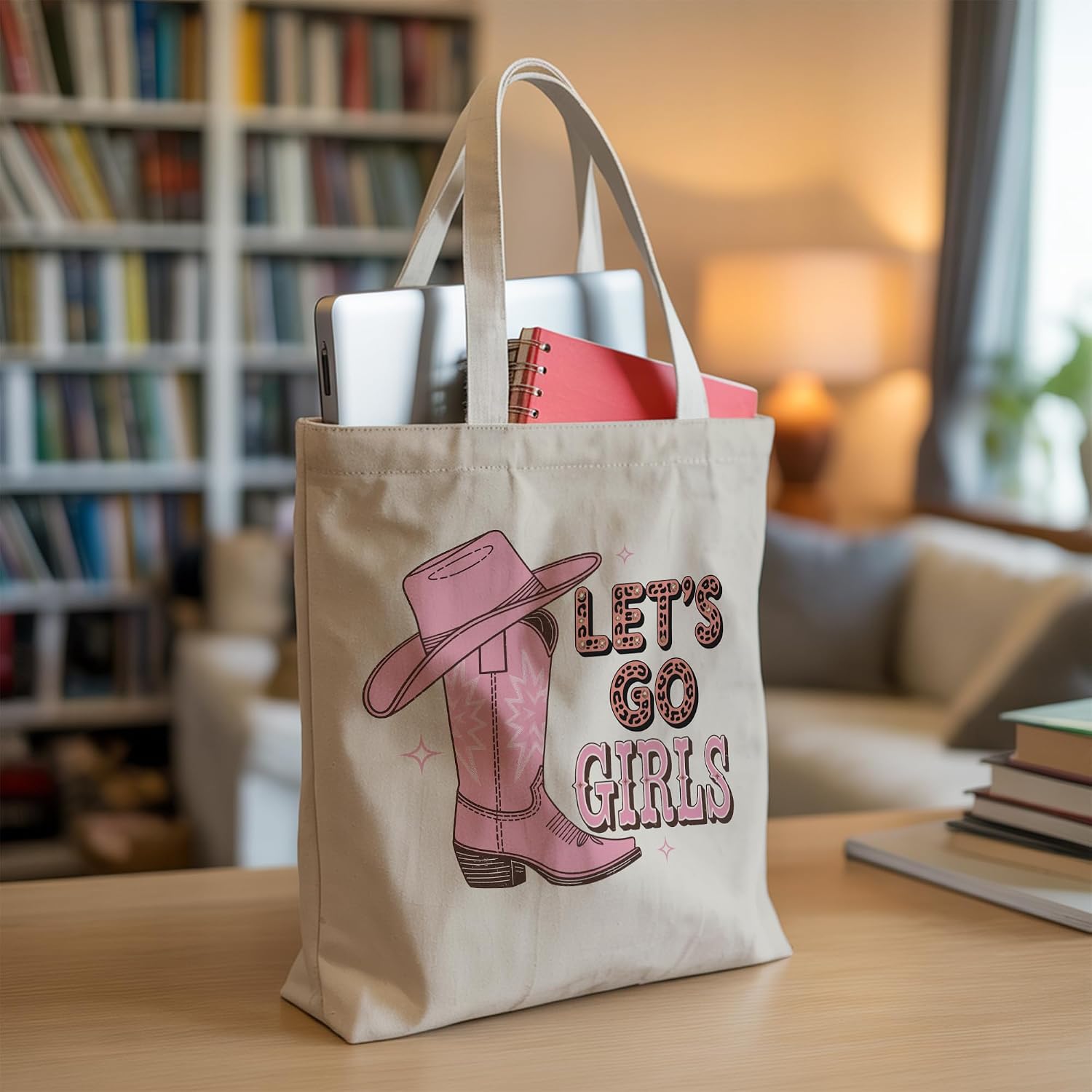 Aesthetic Cool Gifts for Women Tote Bag, Western Cowgirl Nurse Canvas Bag with Inner Pocket