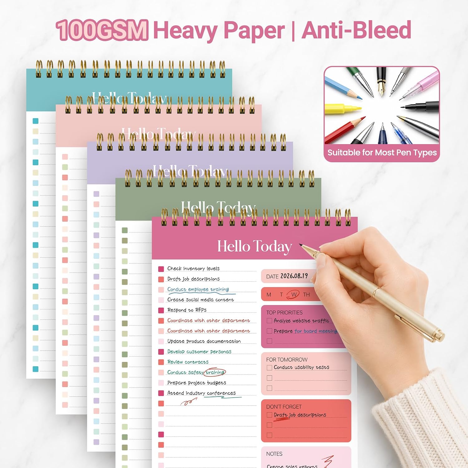 To Do List Notepad, Undated Daily Planner Notebook for Work image 4