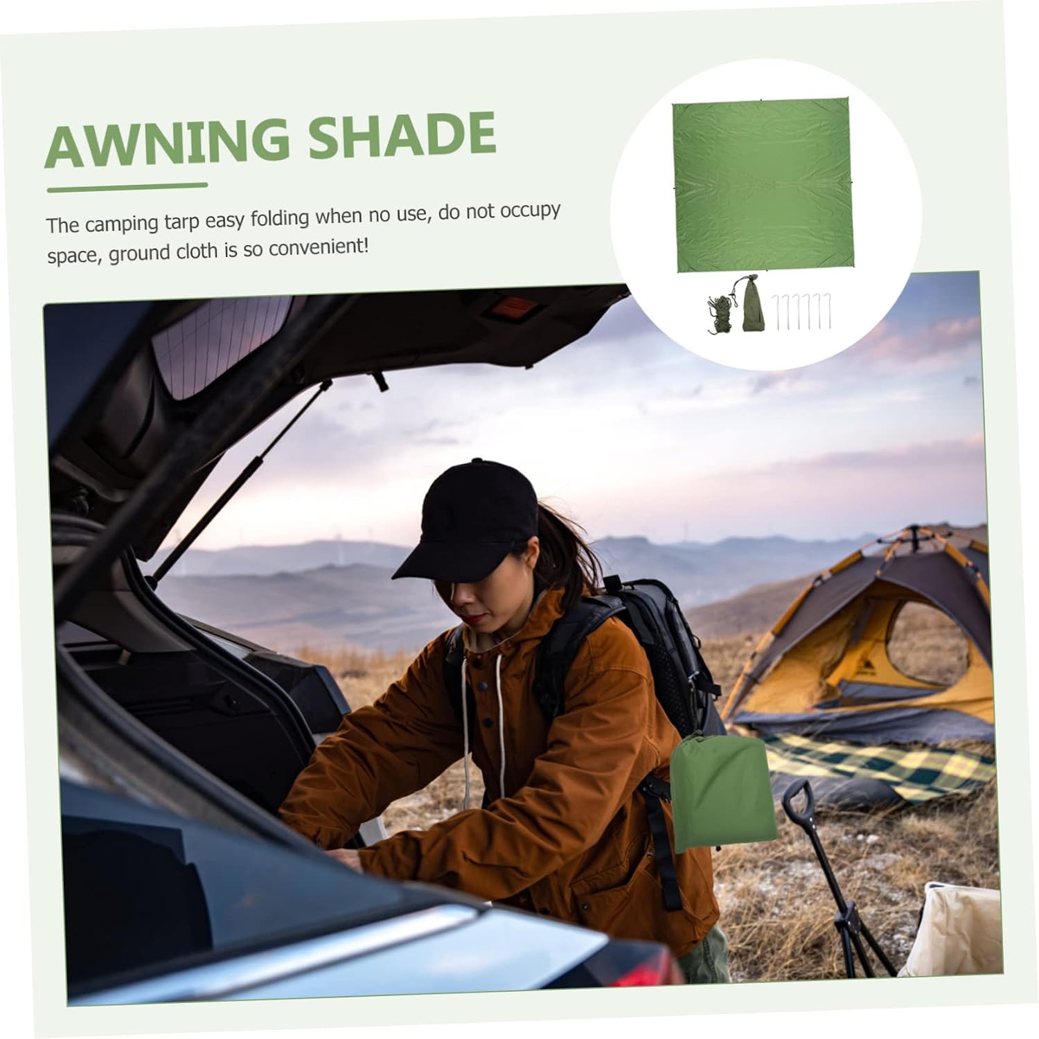 Camping Canopy Tent Ground Tarp Uv Blocking Insulating Outdoor Activities