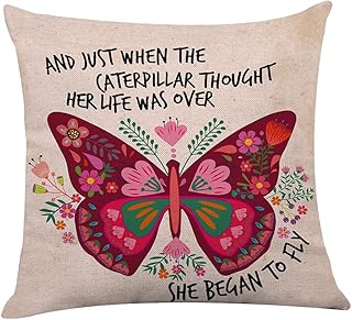 Littlefa Inspiring Gifts Cute Colour Flower Throw Pillow Cover Butterfly...