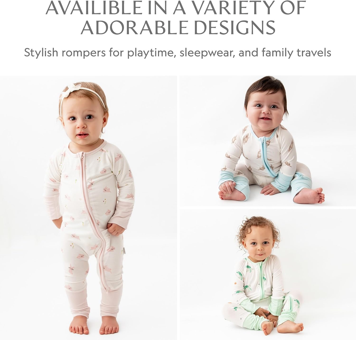 Bamboo Little Ultra-Soft Convertible Baby Romper - Gender Neutral Infant Clothes with 2-Way Zipper, Footless Sleepwear