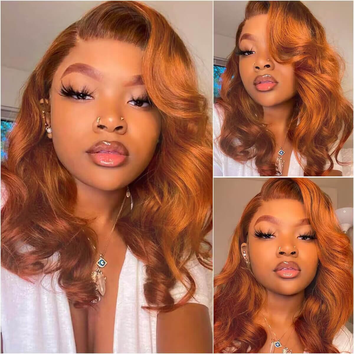 Amazon.com : RECOOL Loose Body Bob Wig Reddish Brown Short  display picture 1