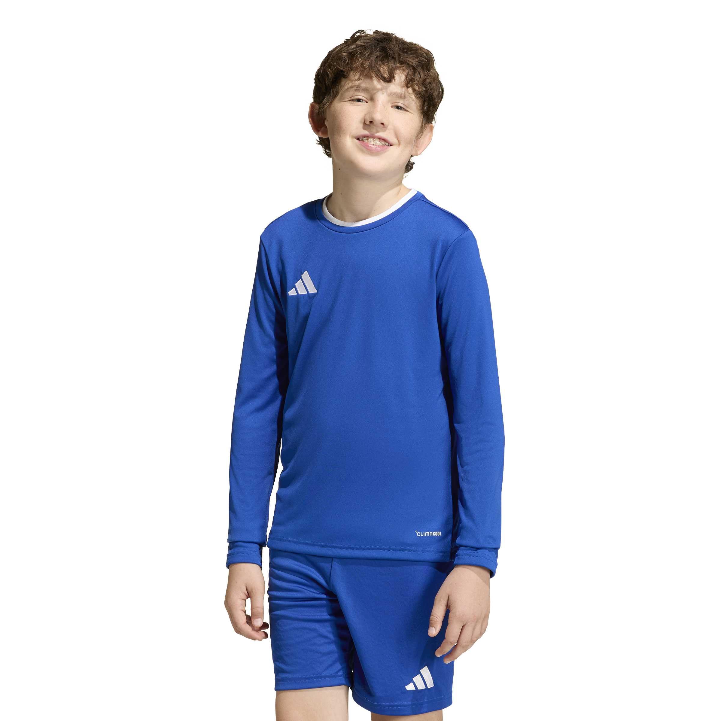 adidas Unisex Kids Entrada26 Long Sleeve Jersey Kids Shirt, Team Royal Blue/White, 7-8 Years