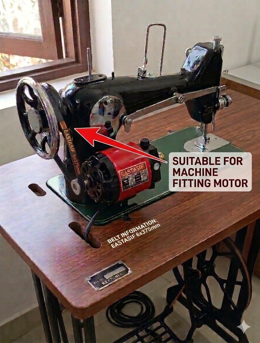 Sewing Machine Motor/Sewing Machine Motor Belt 5 Belts Small Size 375 mm(375 mm Motor Belt) — Amazon image 3