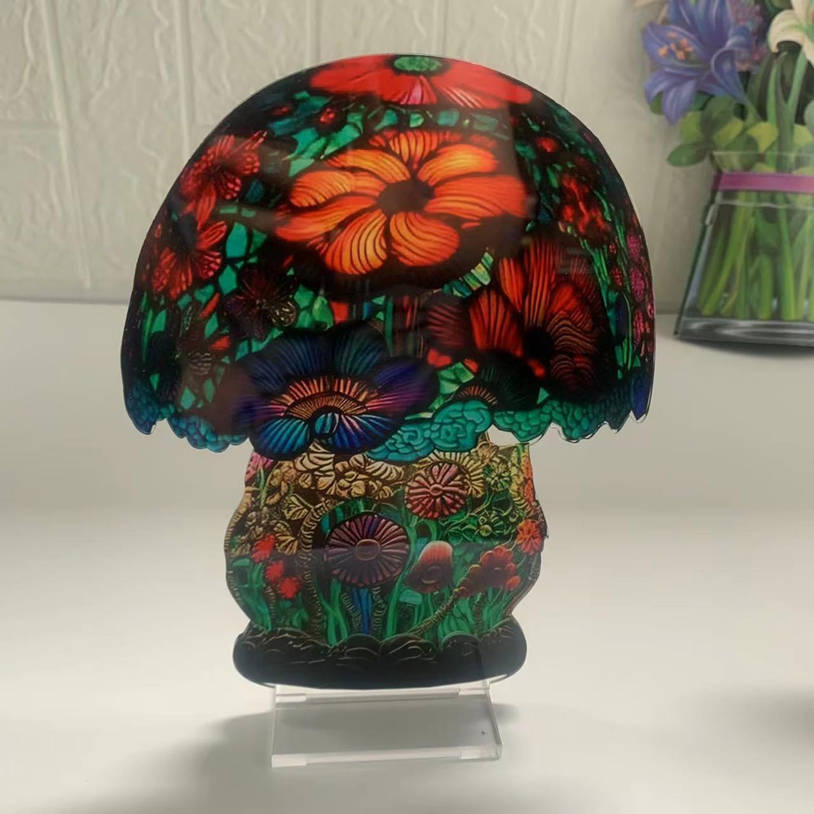BBTISG Mini Mushroom Statue, Cute Miniature Mushrooms Figurines Mushroom Decor Garden Decor Mini Resin Mushroom House Ornaments For Garden, Yard, Garden (A)