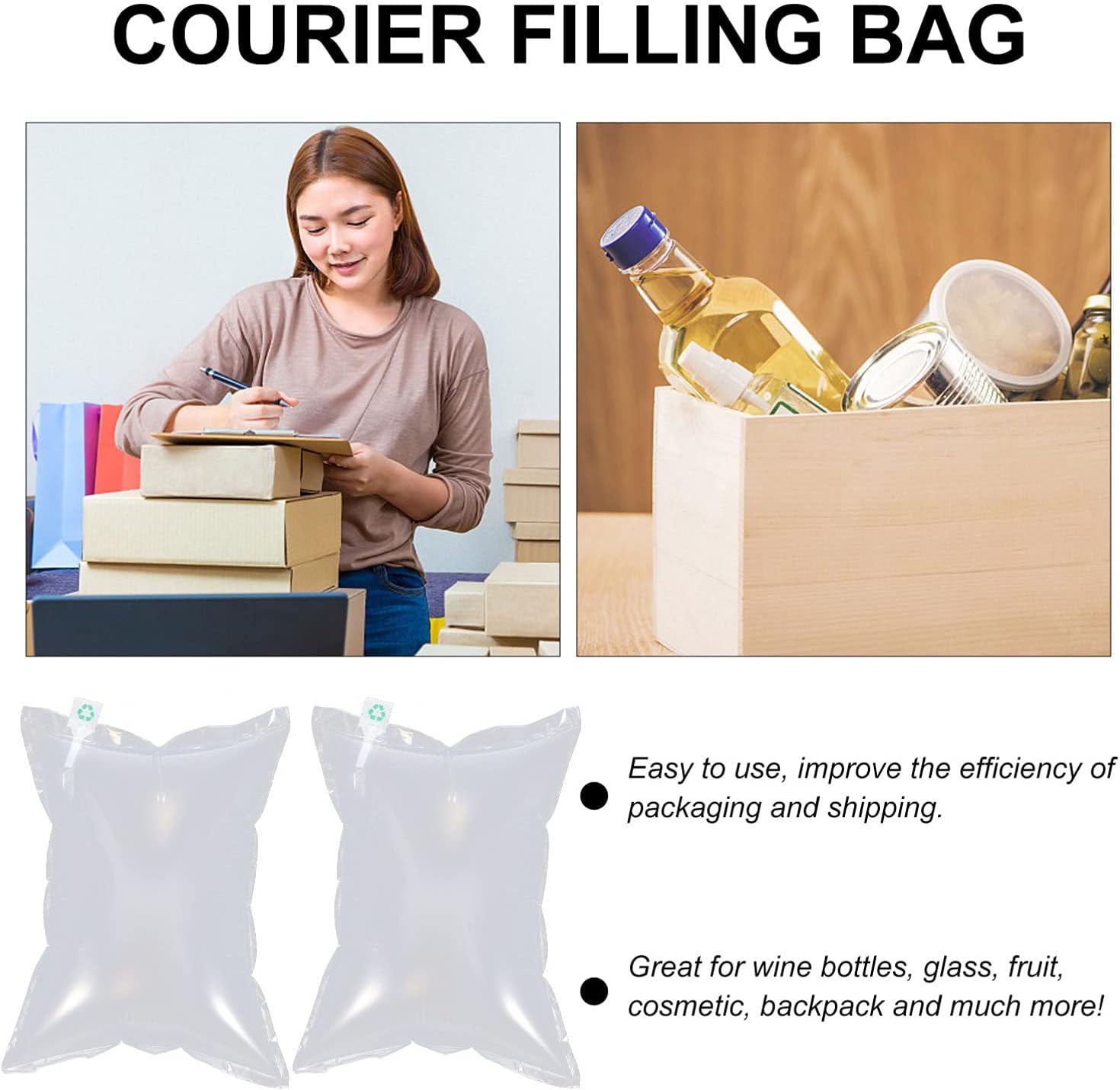 Operitacx 100PCS Inflatable Air Packaging Bags Air Cushion Film Anti-Collision Bubble Packaging for Shipping Fragile Items Sturdy Packing Filler Supplies