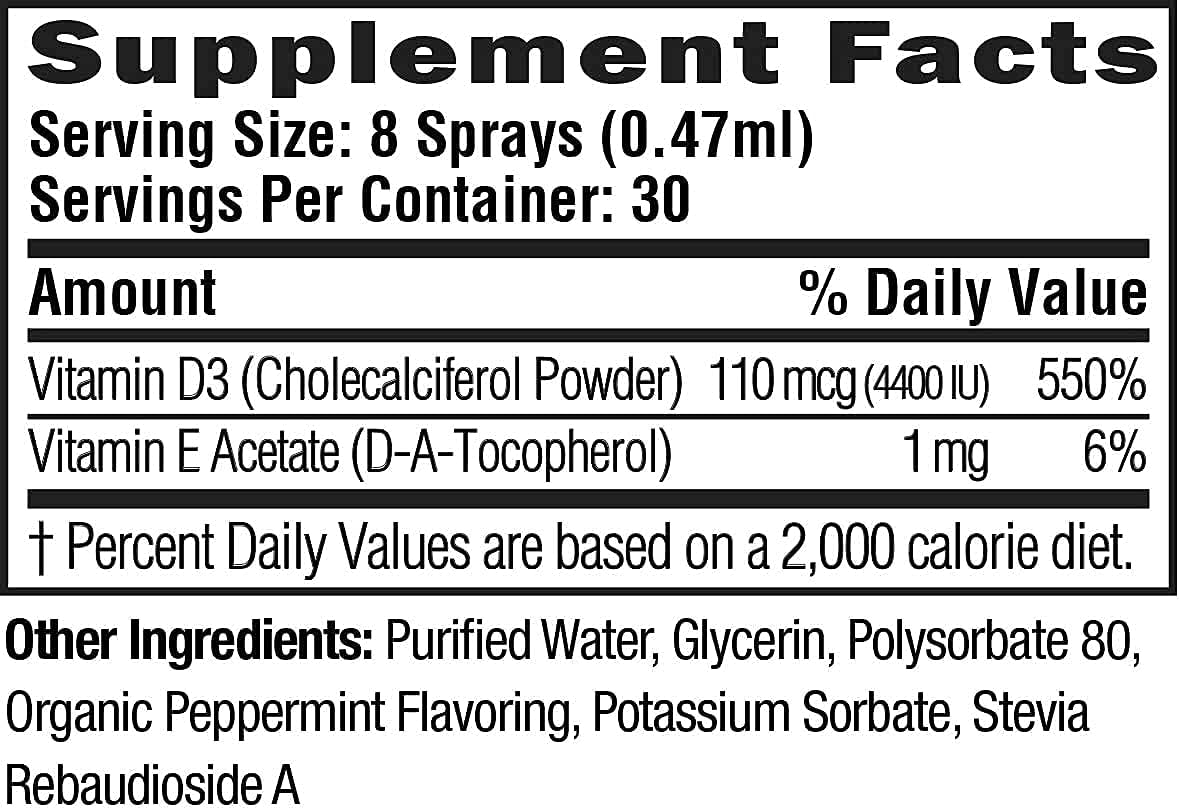instantvita D3 Vitamin Spray for Bone Strength and Immune Support | Rapid Absorption | Sugar-Free, Gluten-Free, Allergen-Free, Non-GMO : Health & Household