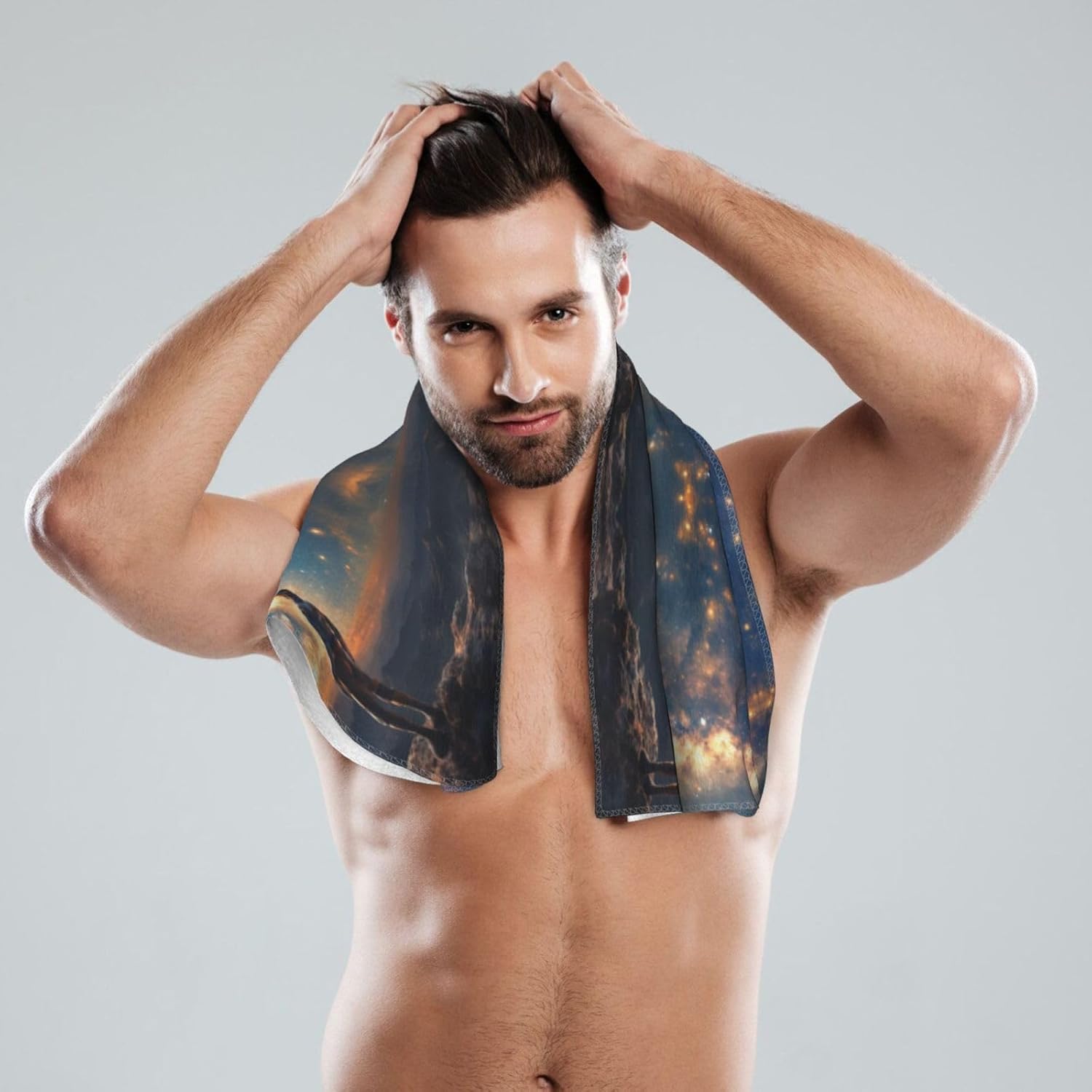 Starry Night Sky Deep Print Hand Towels for Kitchen, Decorative Bathroom Towels Decor Farmhouse Cute for Men Women Gifts