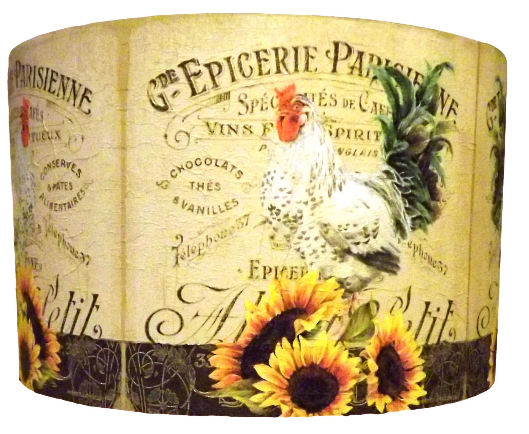 Chicken Lampshade french kitchen, sunflowers, cockeral shabby chic vintage