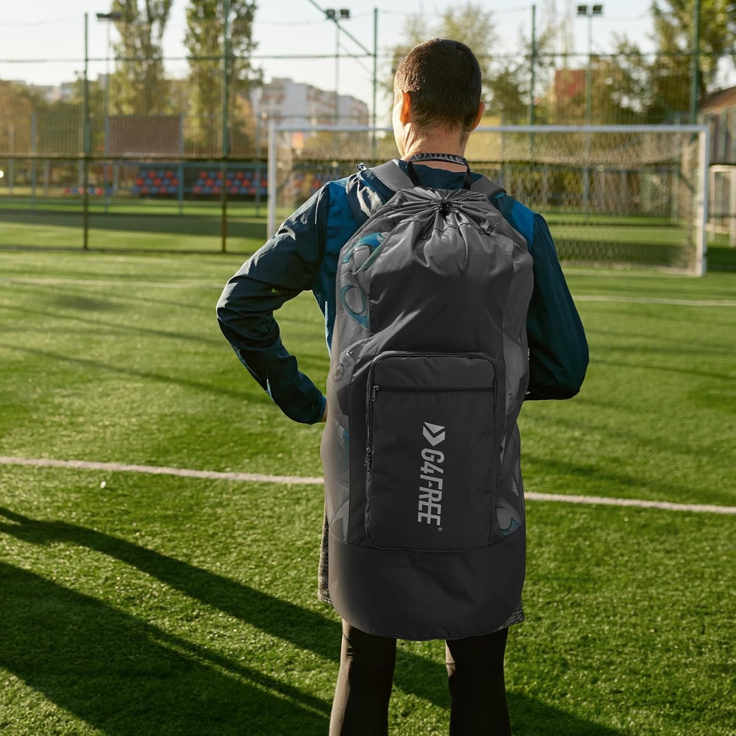 G4Free Extra Large Mesh Ball Carry Bag for Soccer, Basketball, Football, Volleyball, Swim