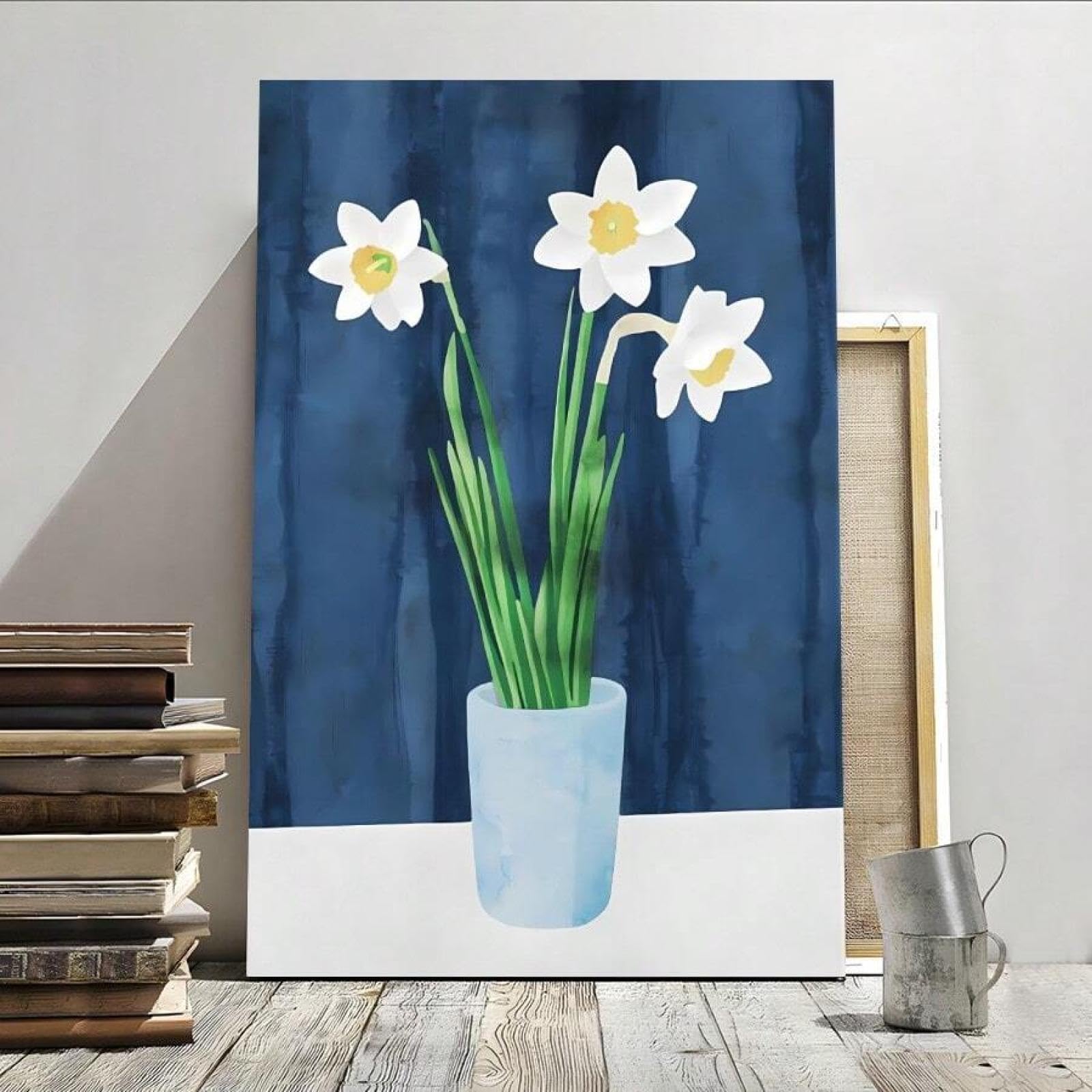 Jonquilles en vase affiche minimaliste toile 30x45cm - 8