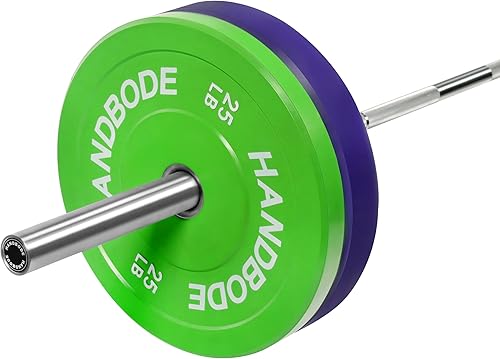 Miniatura 3 de Handbode Placas de parachoques placas de peso olímpicas, placa de goma coloreada para levantamiento de pesas y entrenamiento de fuerza