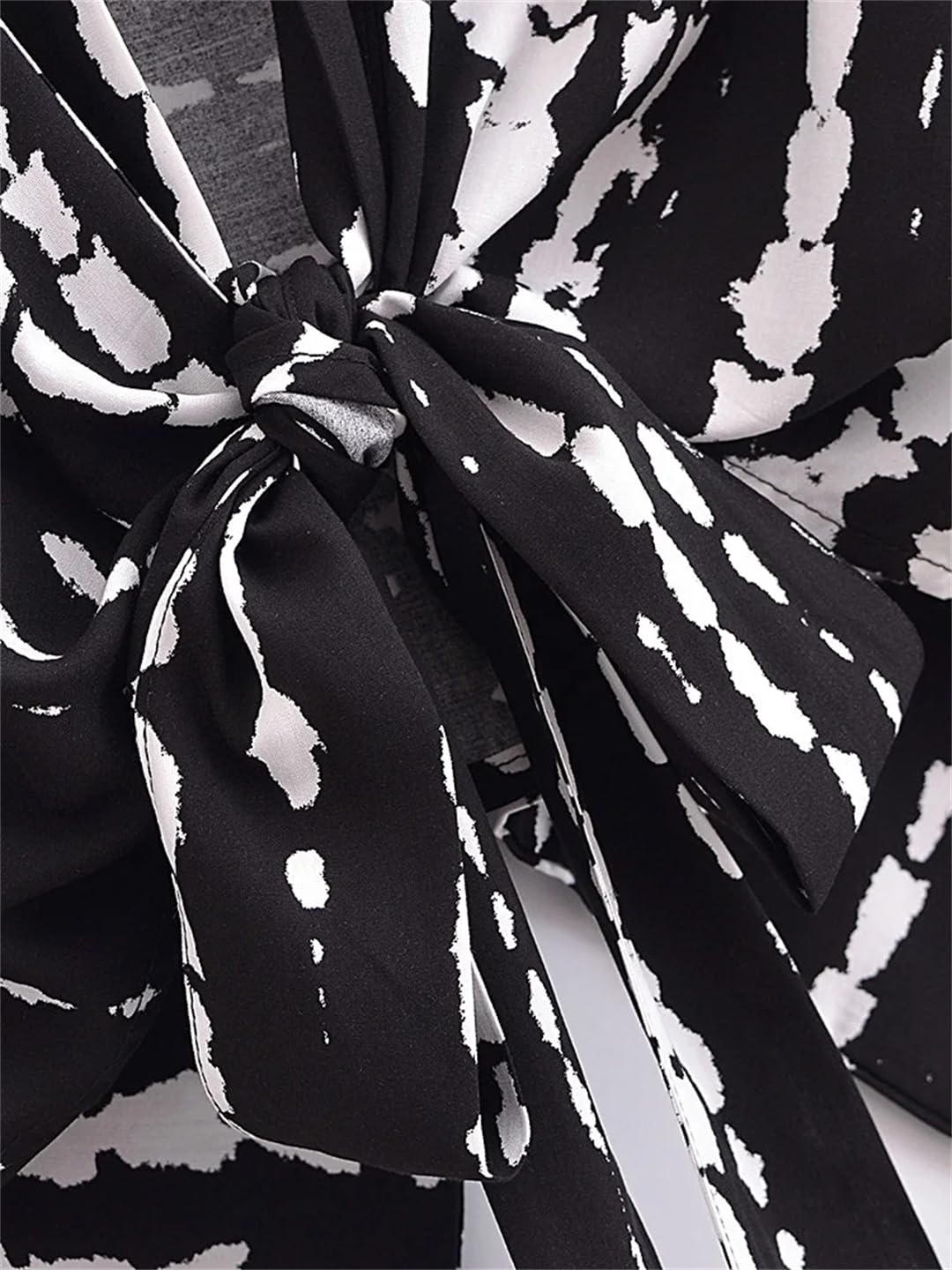 Disimlarl Costumi da bagno corti kimono da donna con stampa nera maniche a pipistrello bohemien bikini copricostume da spiaggia